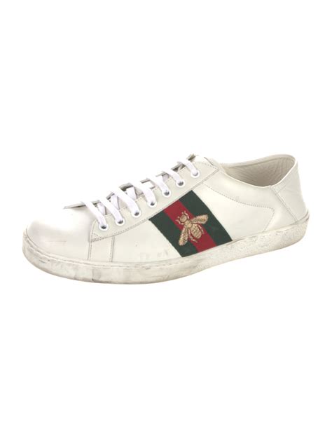 gucci web accent leather sneakers